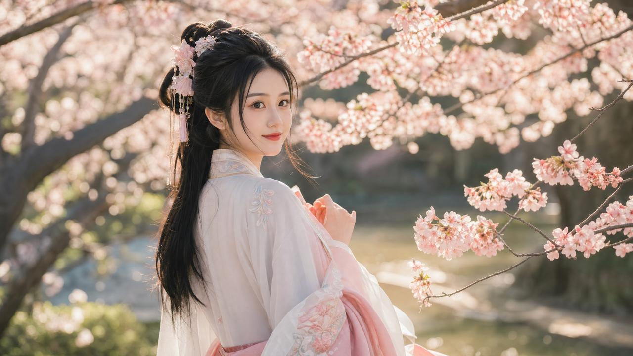玩物社区-玩物社区传媒演示：春日汉服写真·古风与樱花的邂逅
